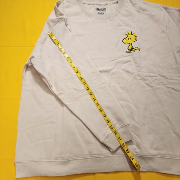 Peanuts Snoopy & Woodstock Two-Sided Crewneck Sweatshirt Beige Adult 2XL NEW - Picture 7 of 8